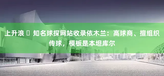 上升浪 ✨知名球探网站收录依木兰：高球商、擅组织传球，模板是本坦库尔