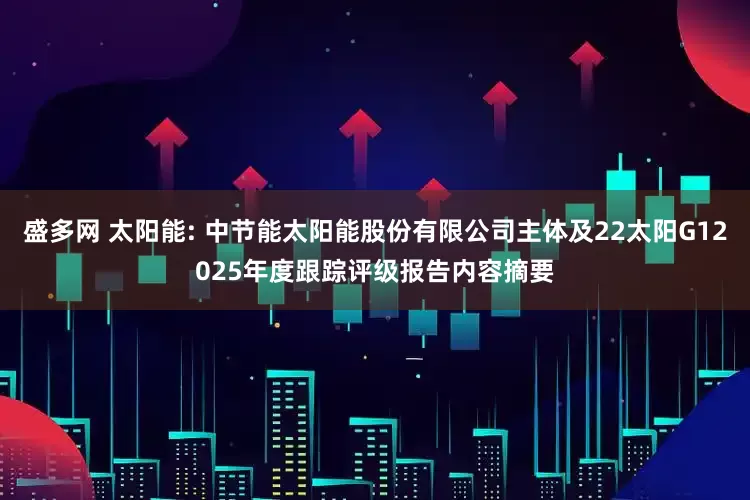 盛多网 太阳能: 中节能太阳能股份有限公司主体及22太阳G12025年度跟踪评级报告内容摘要