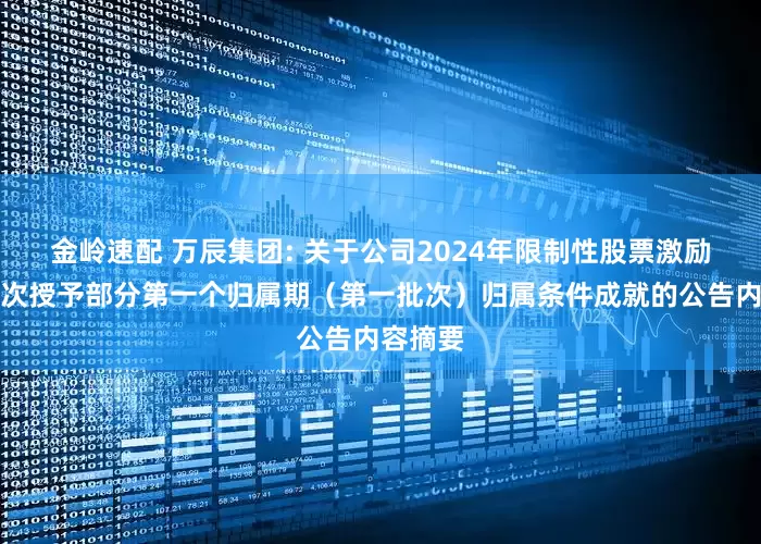 金岭速配 万辰集团: 关于公司2024年限制性股票激励计划首次授予部分第一个归属期（第一批次）归属条件成就的公告内容摘要